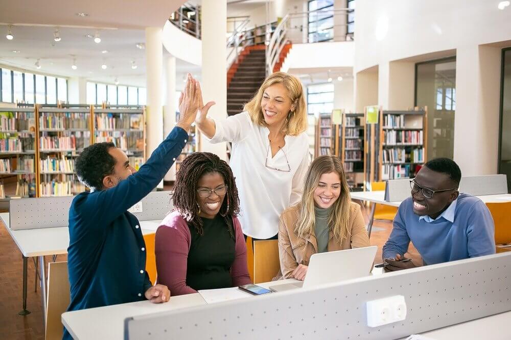 Smiling teachers in professional development