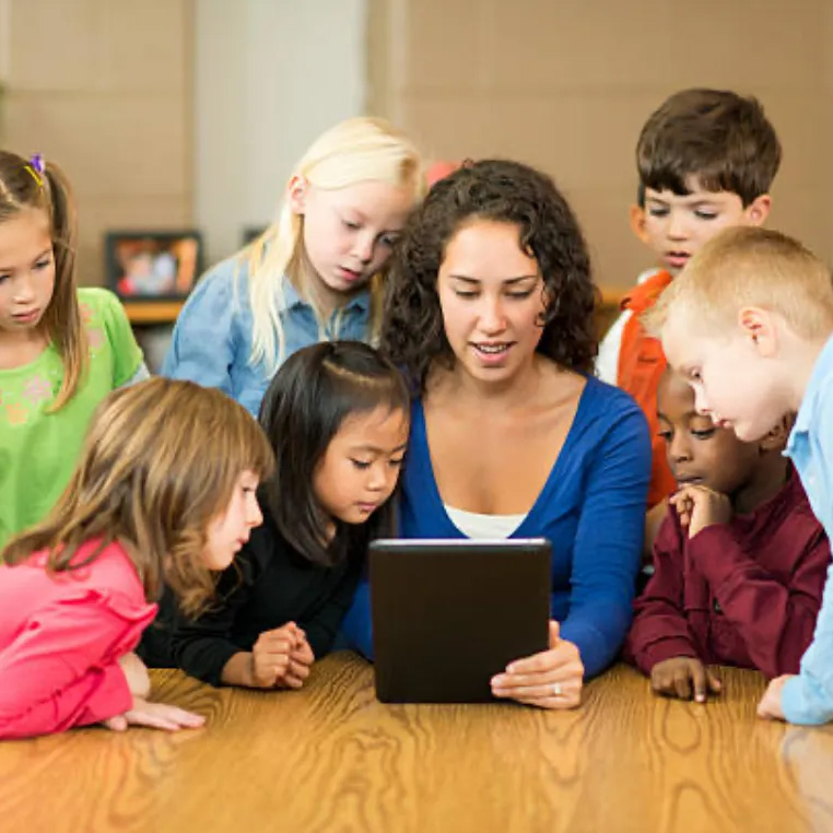 teacher with students