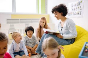 Teachers and students in class