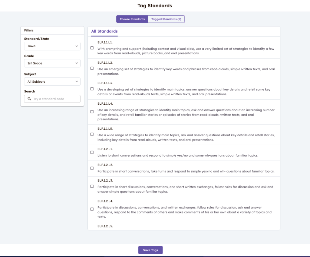 Assign Flow - Add Standards