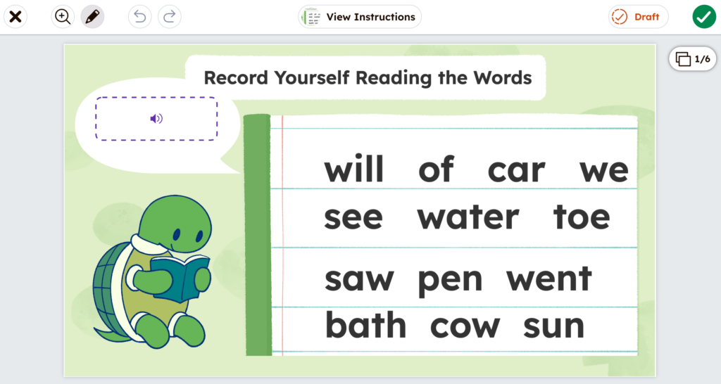 Early Literacy Reading Fluency Assessment